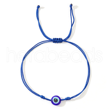 Glass Evil Eye Bead Braided Bracelets SG7290-5-1