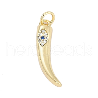 Brass Micro Pave Clear Cubic Zirconia Pendants KK-G522-12G-1