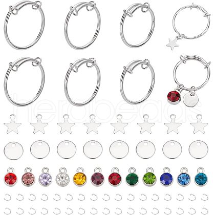  DIY Charm Adjustable Ring Making Kit DIY-NB0009-99-1