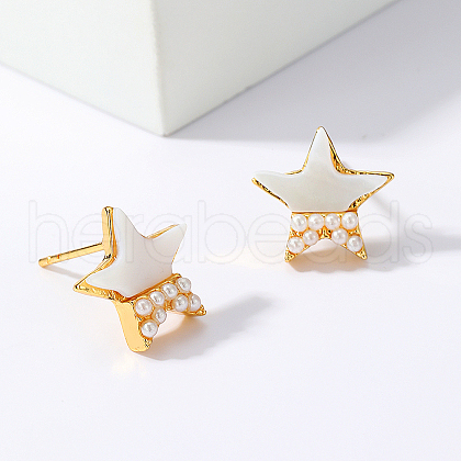 Elegant Casual Fashion Pentagram Stud Earrings for Women EZ6941-1