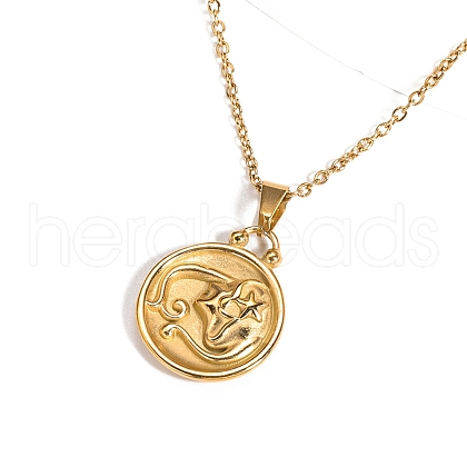Stainless Steel Constellation Pendant Cable Chain Necklaces for Women Men PW-WG22DB4-08-1