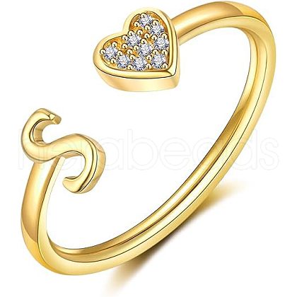 Adjustable Brass Rhinestone Cuff Rings FS-WG29D83-19-1
