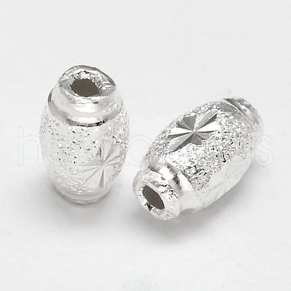 Fancy Cut Oval 925 Sterling Silver Textured Beads STER-F012-17A-1