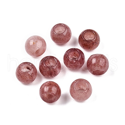 Natural Strawberry Quartz European Beads G-T092-10mm-29-1