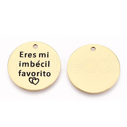 201 Stainless Steel Pendants STAS-T064-37G-1-1