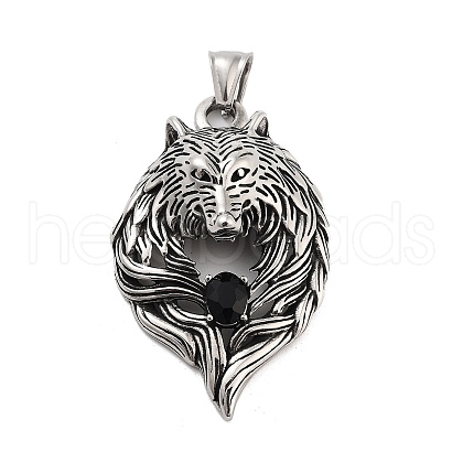 Retro 304 Stainless Steel Big Pendants STAS-I205-36AS-D-1