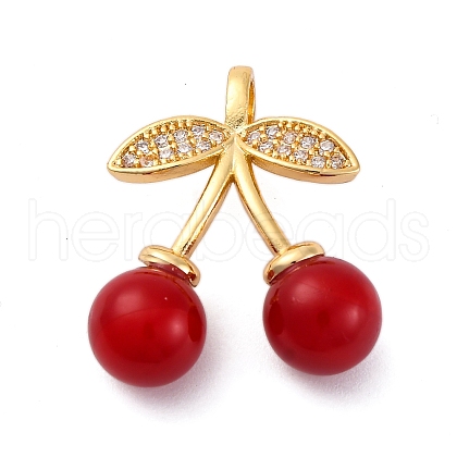 Brass Resin Pendants KK-V009-02G-1