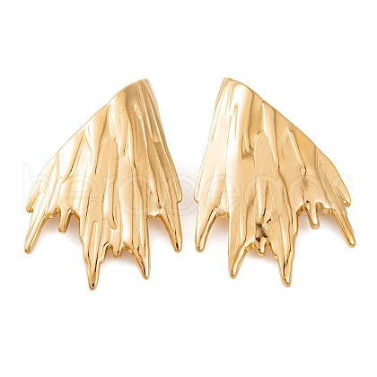 Ion Plating(IP) Wing 304 Stainless Steel Stud Earrings for Women EJEW-L272-018G-1