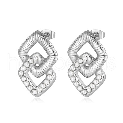Stainless Steel Stud Earrings PW-WGE5508-02-1