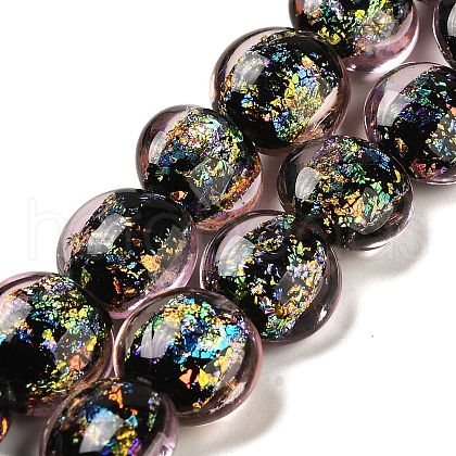 Handmade Dichroic Foil Glass Beads Strands DICH-U001-11F-1
