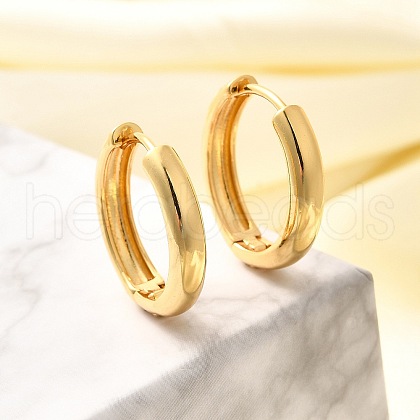 Rack Plating Ring Brass Hoop Earrings for Women EJEW-C125-14G-1
