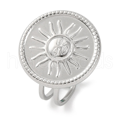 304 Stainless Steel Open Cuff Rings RJEW-D081-01S-1