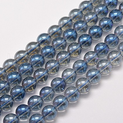 Electroplated Synthetic Quartz Bead Strands EGLA-J061-3mm-FR04-1