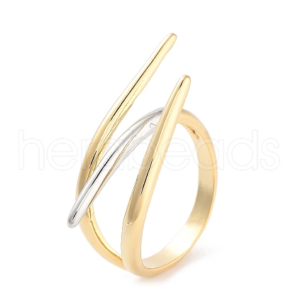 Brass Open Cuff Ring for Women RJEW-C102-07GP-1