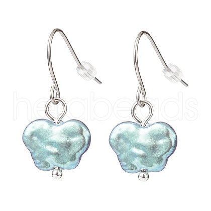 Plastic Pearl Butterfly Dangle Earrings EJEW-JE05028-02-1