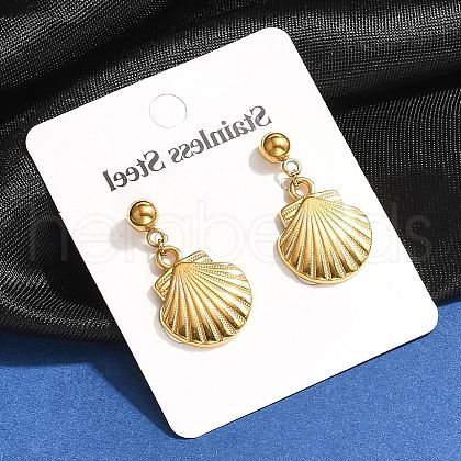 304 Stainless Steel Dangle Stud Earrings EJEW-P298-01A-G-1