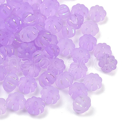 Frosted Transparent Acrylic Beads OACR-P029-03B-04-1