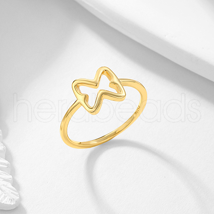 Hollow Bowknot 925 Sterling Silver Finger Rings for Women AC9249-5-1