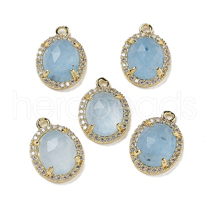 Dyed Natural White Jade Faceted Oval Pendants G-I375-02G-07-1