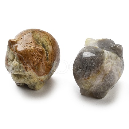 Natural Crazy Agate Carved Figurines DJEW-L023-C08-1