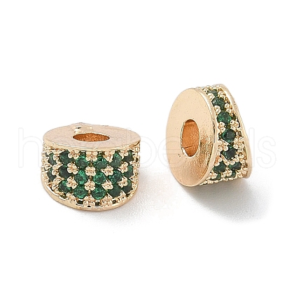 Brass Micro Pave Cubic Zirconia Spacer Beads ZIRC-F141-03LG-01-1