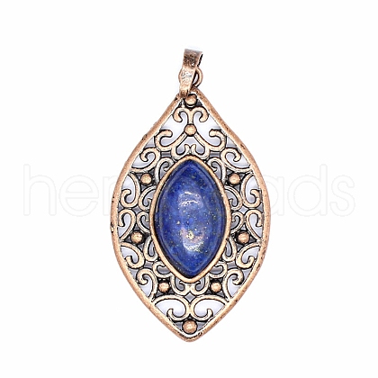 Retro Hollow Natural Lapis Lazuli Pendants PW-WGEF371-05-1