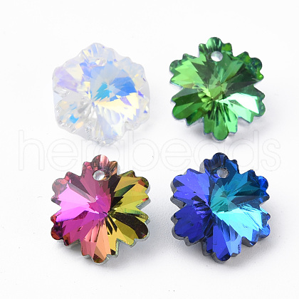 Electroplated Glass Charms EGLA-N006-015-1