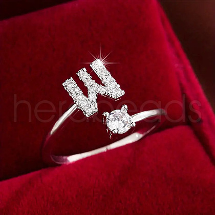Brass & Cubic Zirconia Cuff Rings WG53F6D-23-1