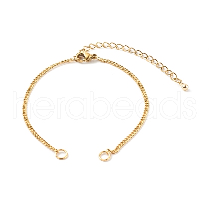 304 Stainless Steel Curb Chain Bracelet Makings AJEW-JB00995-1