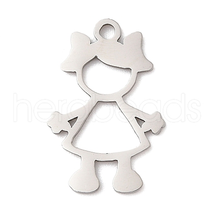 201 Stainless Steel Pendants STAS-Q341-09P-1