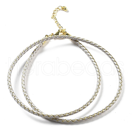 Polyester Cord Braided Necklace Makings MAK-L043-03G-07-1
