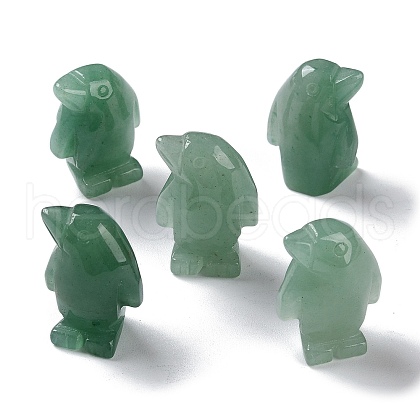 Natural Green Aventurine Carved Healing Penguin Figurines G-B062-08C-1