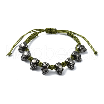 Halloween Theme Adjustable Nylon Cord Braided Beads Bracelets BJEW-JB10916-S-1