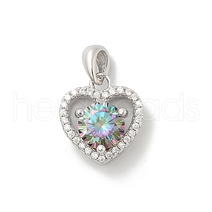 925 Sterling Silver Micro Pave Clear Cubic Zirconia Charms STER-U008-01P-01-1
