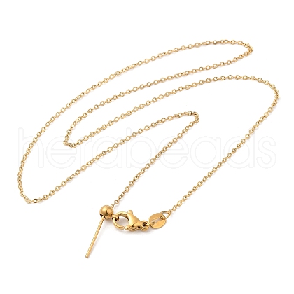 304 Stainless Steel Cable Chain Necklace for Women NJEW-G104-06G-1