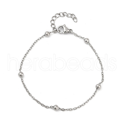 304 Stainless Steel Satellite Chains Bracelet for Women BJEW-E111-08P-A-1