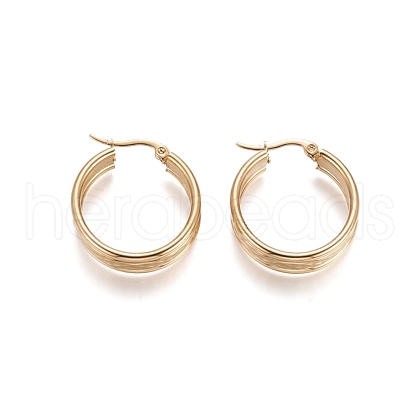 304 Stainless Steel Hoop Earrings STAS-D171-19G-1