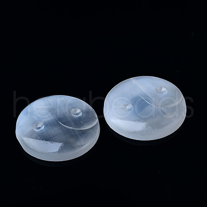 Flat Round with Yin-yang Eight Tri-grams Natural Selenite Figurines DJEW-PW0021-19-1