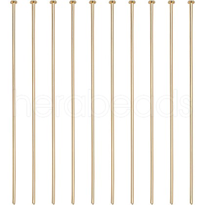 BENECREAT 100Pcs Brass Flat Head Pins KK-BC0002-84A-1