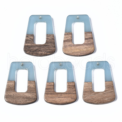 Resin & Walnut Wood Pendants RESI-S358-84B-1