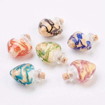 Handmade Lampwork Perfume Bottle Pendants LAMP-P044-C-1