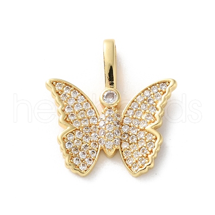 Brass Micro Pave Clear Cubic Zirconia Pendants KK-L227-007G-1
