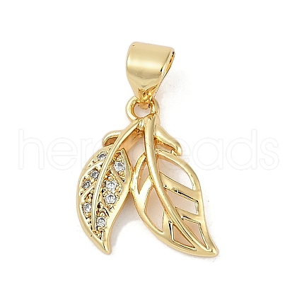 Rack Plating Brass Micro Pave Cubic Zirconia Pendants KK-H509-15G-1