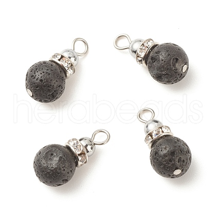 Natural Lava Rock Pendants PALLOY-JF01517-1
