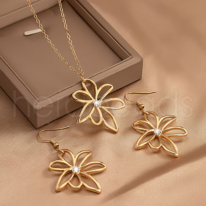 Simple Style Alloy Dangle Earrings & Pendant Necklaces Sets FS-WG3EA78-01-1