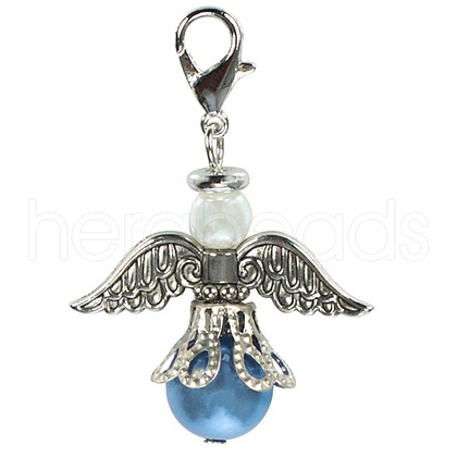 Angel Tibetan Style Alloy Pendant Decoration HJEW-AL0018-1