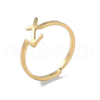 Real 18K Gold Plated 304 Stainless Steel Adjustable Finger Ring RJEW-L115-01G-12-1