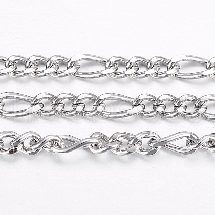 Tarnish Resistant 304 Stainless Steel Figaro Chains CHS-H016-04P-20M-1