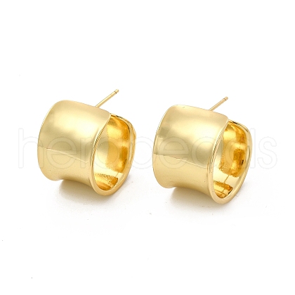 Brass Twist Column Stud Earrings EJEW-P213-09G-1