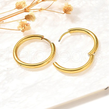 304 Stainless Steel Hoop Earrings for Women EJEW-M068-15C-G-1